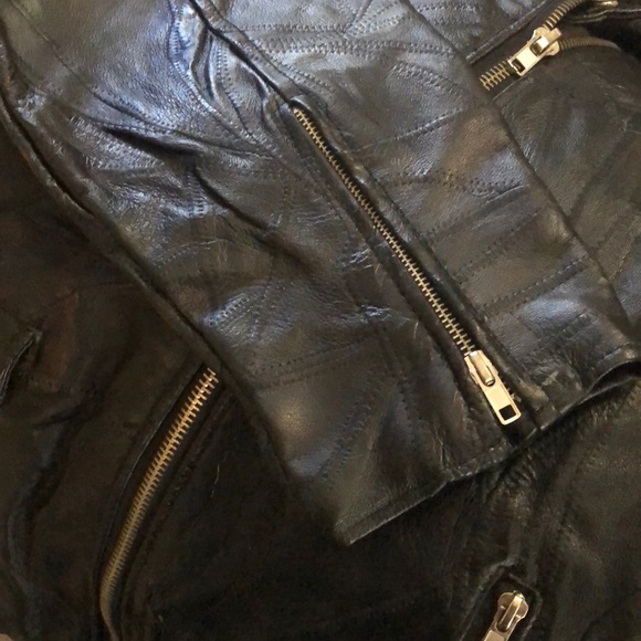 Vtg 80s Motorcycle Punk Rock 🎸Leather Jacket 🔥 - Picture 8 of 10